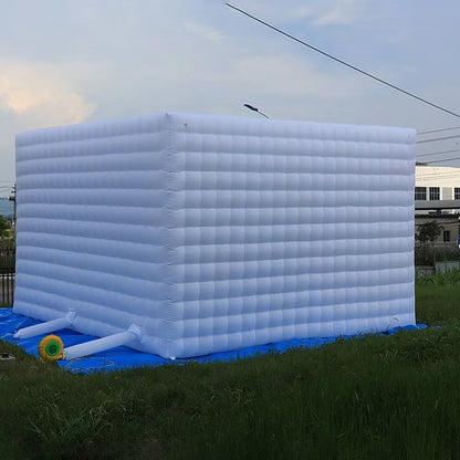 Outdoor White LED Lighted Inflatable Tent With Doors For Wedding Party Giant &nbsp;Cube Tent Inflatable Nightclub Tent With Blower