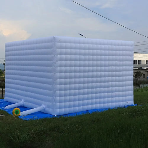LED Inflatable Cube Tent – White Lighted Event Tent with Blower