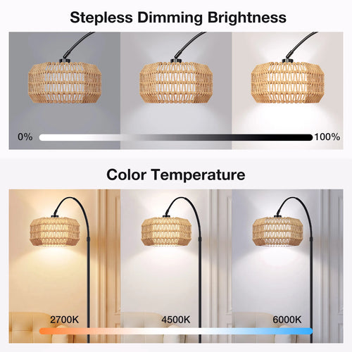Smart RGB LED Floor Lamp with App Control & Dimmable Lighting