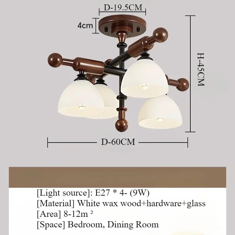 Retro Bamboo & Wood LED Ceiling Light with Warm Ambient Illumination