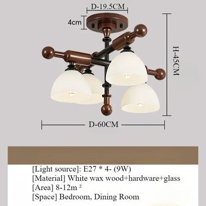 Retro Bamboo & Wood LED Ceiling Light with Warm Ambient Illumination