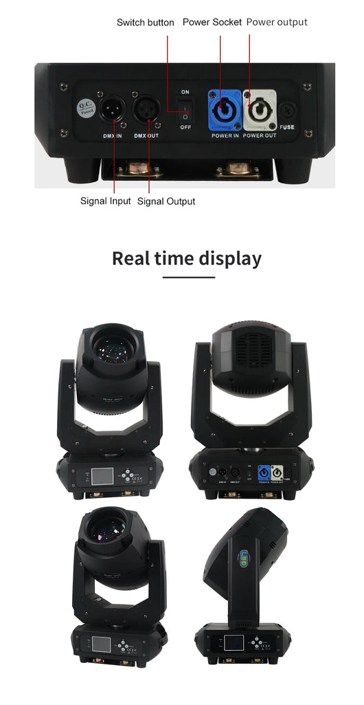 200W LED Gobo Moving Head Light – DMX Beam & Pattern Stage Projector