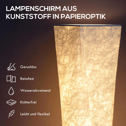 Modern Paper Shade Floor Lamp with 3-Level Brightness &amp; Foot Switch for Living Room, Bedroom &amp; Reading Corner