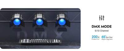 200W RGBWA+UV COB Par Light – 6-in-1 DMX512 Stage Wash Light