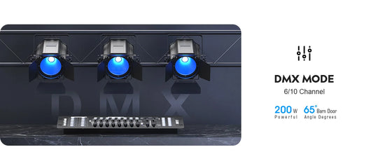 200W RGBWA+UV COB Par Light – 6-in-1 DMX512 Stage Wash Light