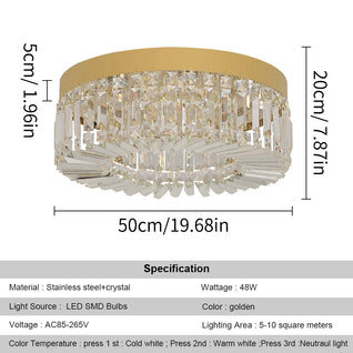 Crystal LED Ceiling Lamp – Adjustable Light Modes, Modern Design
