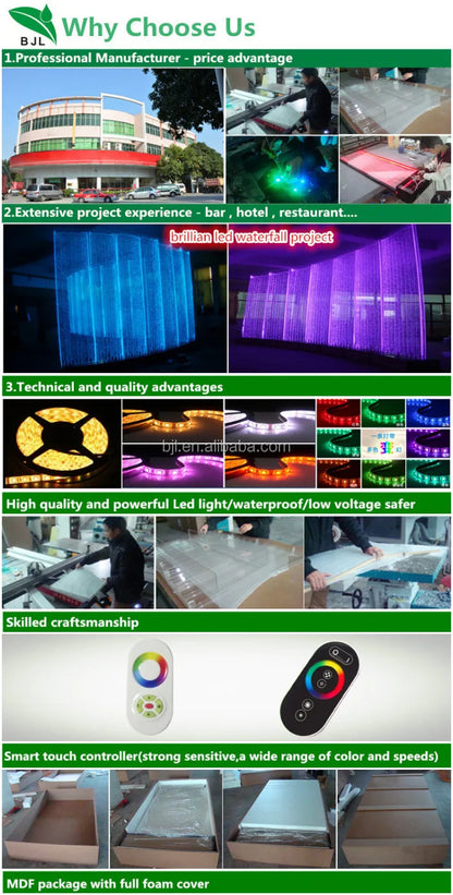 Custom Modern LED Color-Changing Water Bubble Wall