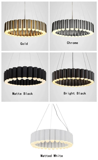 Art Deco Round LED Pendant Light with Minimalist Modern Design