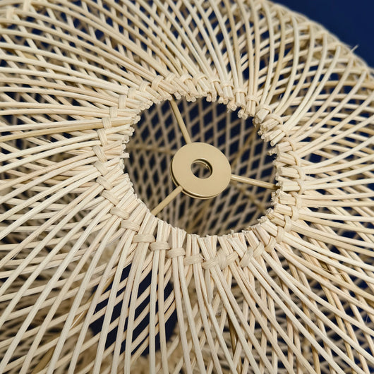 40cm Handcrafted Rattan Pendant Light – Natural Wicker Ceiling Lamp