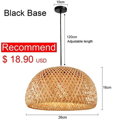 Handcrafted Bamboo Pendant Lamp – Wicker LED Ceiling Light