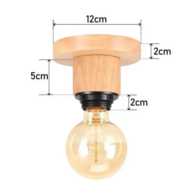 Modern Japanese Style Wood & Iron Ceiling Light – Vintage Cage Design