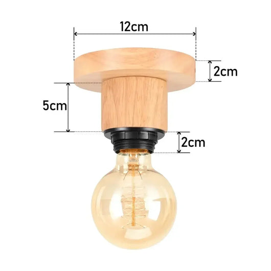 Modern Japanese Style Wood & Iron Ceiling Light – Vintage Cage Design