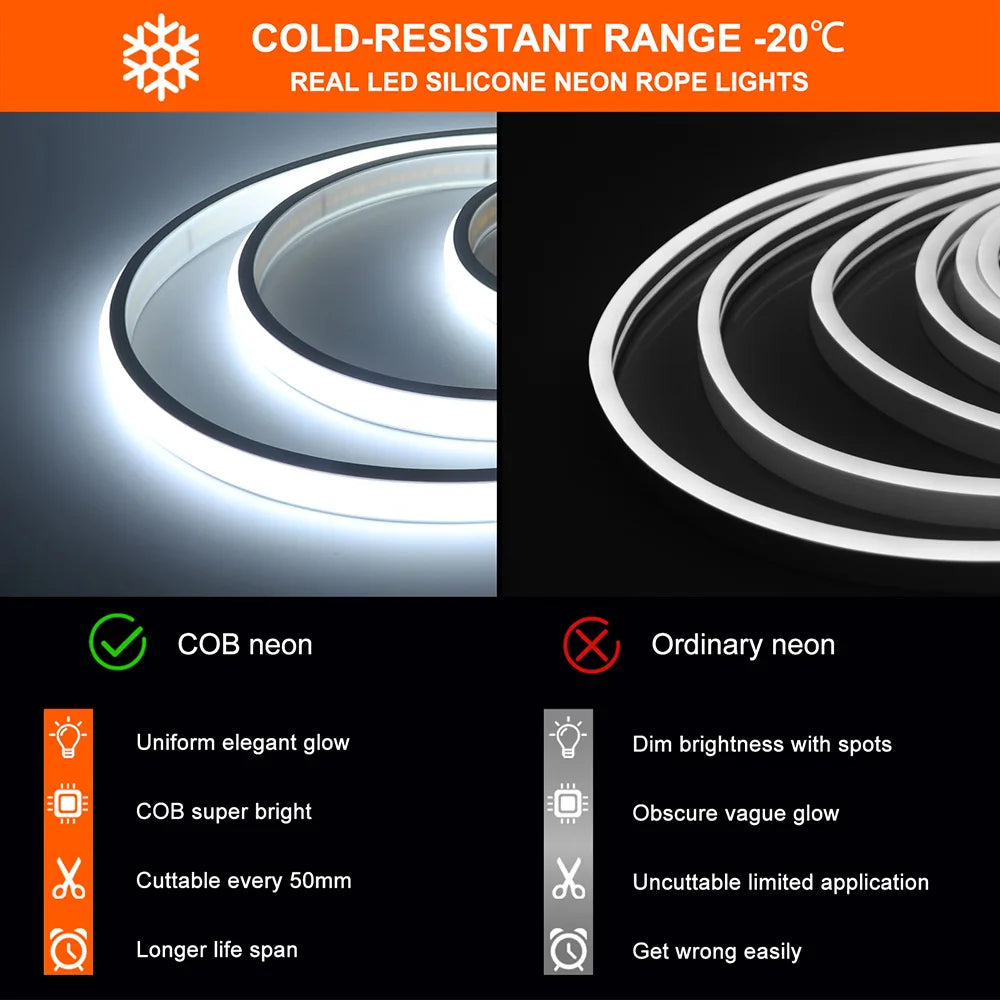 Neon Strip Light 12V 24V Dimmable 320 LEDs