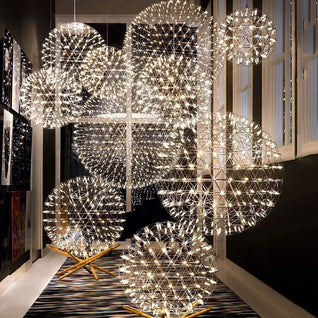 Firework Ball LED Chandelier – Modern Stainless Steel Pendant Light