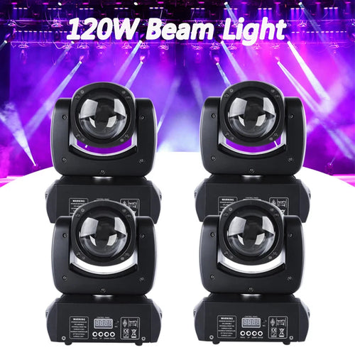 120W LED Beam Moving Head Stage Lights – RGB DMX512 DJ Disco Lighting (2Pcs)