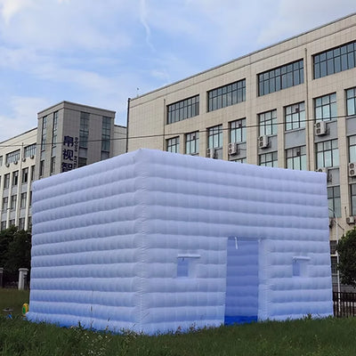 LED Inflatable Cube Tent – White Lighted Event Tent with Blower