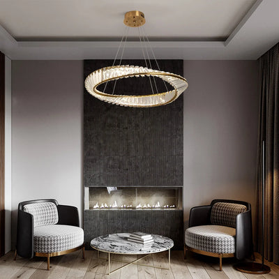 Ring Led Hanging Light Pendant Lamp Luxury Gold Copper New Chandelier Lustre Ceiling Lamp Living Dining Room Home Decor Fixture| Upload