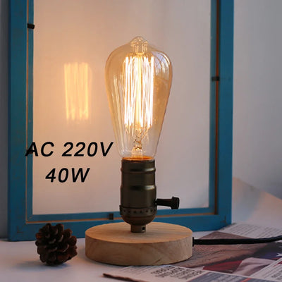 Modern Wood Table Lamp – Retro E27 Decorative Desk Light