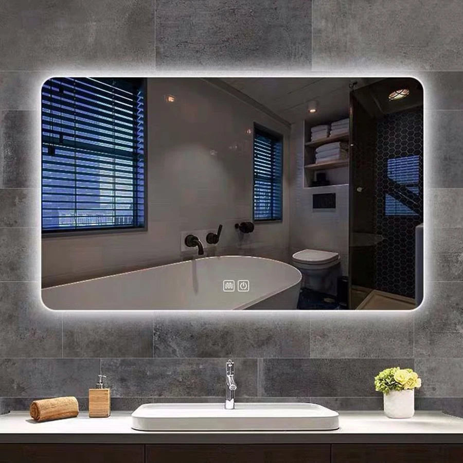 LED Bathroom Mirror with Lights, Anti-Fog, Dimmable, Bluetooth speaker, Lighted Bathroom Vanity Mirror for Wall