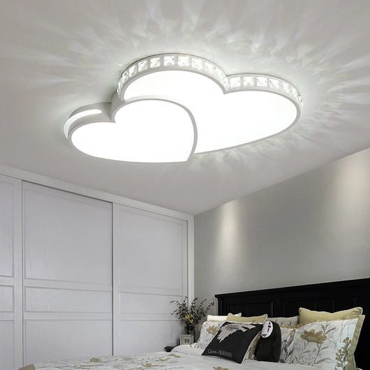 Heart-Shaped LED Ceiling Light – Modern Crystal Design