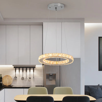 Ring Led Hanging Light Pendant Lamp Luxury Gold Copper New Chandelier Lustre Ceiling Lamp Living Dining Room Home Decor Fixture| Upload