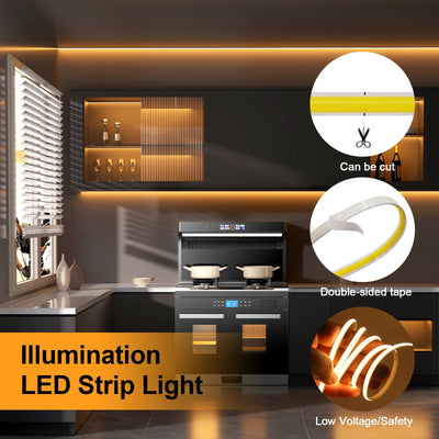 High-Density COB LED Strip Light – 3mm / 5mm, 12V–24V Dimmable