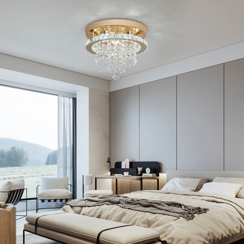 VETRULUS Gold Crystal LED Chandelier – Luxury Modern Ceiling Light
