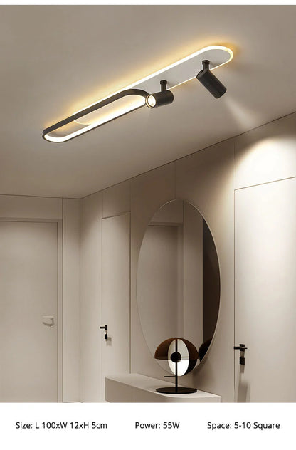 Modern Acrylic LED Chandelier with Adjustable Spotlights and Dimmable Lighting