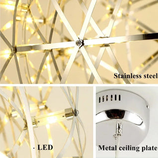 Firework Ball LED Chandelier – Modern Stainless Steel Pendant Light