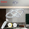 Modern Crystal Rings LED Chandelier Indoor Luxury Ceiling Lamp Dimming & Remote Control Pendant Lighting Chrome Lustre Fixtures