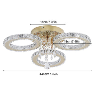 Luxury Gold Crystal LED Ceiling Light – Warm & Cool Adjustable Illumination