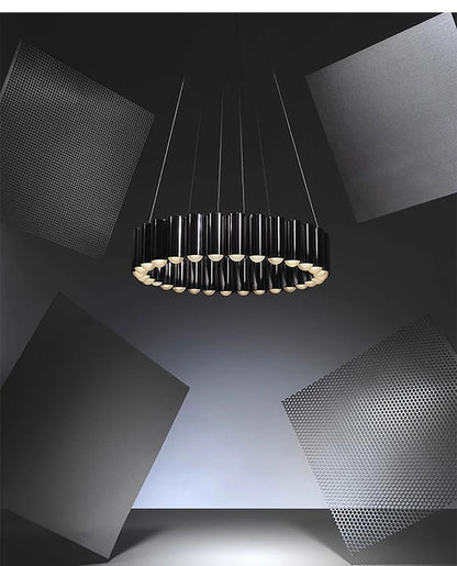 Art Deco Round LED Pendant Light with Minimalist Modern Design