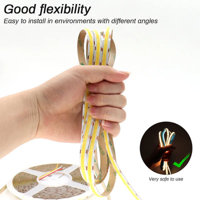 High-Density COB LED Strip Light – 3mm / 5mm, 12V–24V Dimmable