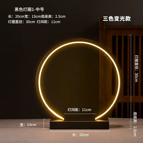 LED Ring Light Night Lamp – USB Dimmable Decorative Atmosphere Light for Home & Gifts