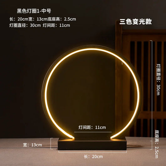LED Ring Light Night Lamp – USB Dimmable Decorative Atmosphere Light for Home & Gifts