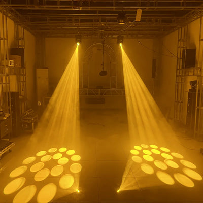 2-Pack 150W LED Moving Head Beam Lights with Prism & Gobo – DMX Stage Lighting
