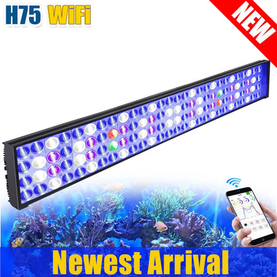WiFi Full Spectrum LED Aquarium Light for Marine Reef Coral Fish Tanks 60–240cm with Smart App Control