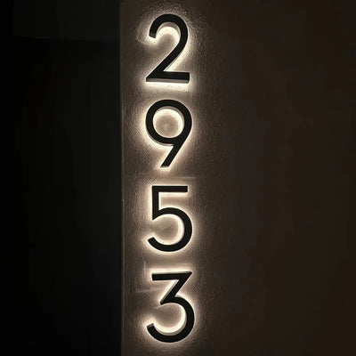 Custom LED House Number Light – 3D Stainless Steel Waterproof Sign