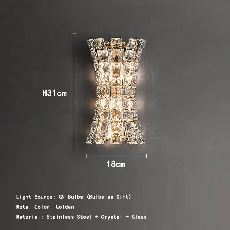 Luxury Round Crystal LED Ceiling Lights with Stainless Steel Design