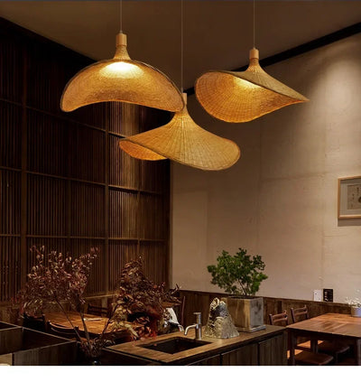 Handcrafted Bamboo Pendant Lamp – Wicker LED Ceiling Light