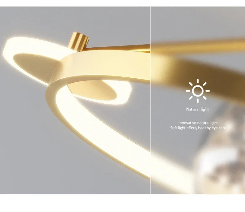 Nordic Luxury Starry LED Ceiling Lamp Is Used For the Bedroom, Living Room, and Kitchen. Golden White Black Remote Control Home Decoration