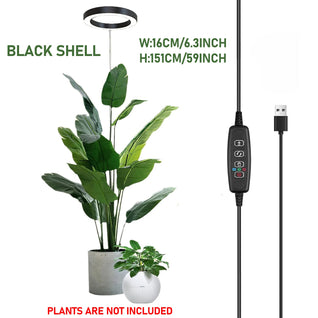 Full Spectrum LED Plant Grow Light – Adjustable Ring with Auto Timer
