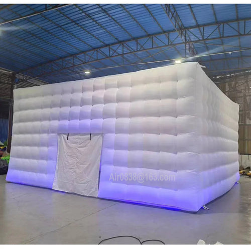 8x8x4M Large White Inflatable Night Club Disco Cube Party Tent Square Gazebo Event Shelter for Weddings & Outdoor Events