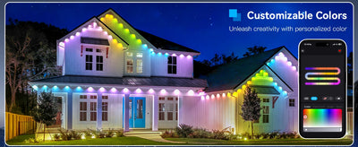Smart RGBIC Permanent Outdoor Lights – 50ft / 100ft / 150ft LED String Lighting