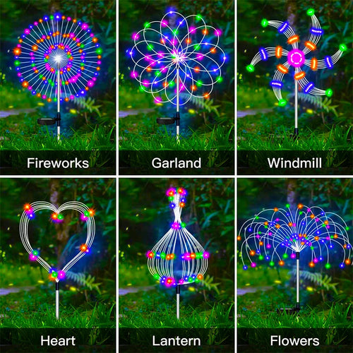 Solar Firework LED Garden Lights Waterproof Outdoor Pathway Yard Decorative Fairy Lights