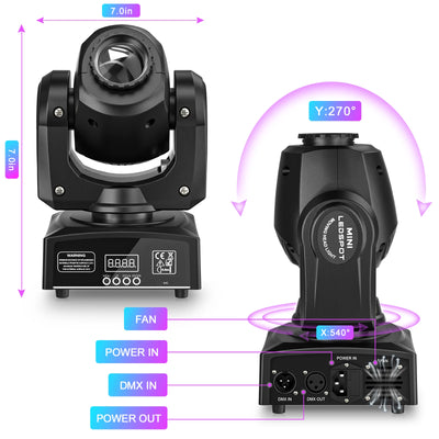 30W RGBW LED Moving Head Gobo Light – DMX Stage & DJ Lighting