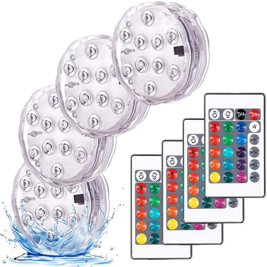 Submersible Led Lights With Remote Battery Operated Underwater Pond Bathtub Hot Tub Spa Swimming Pool Fountain Vases Fish Tank