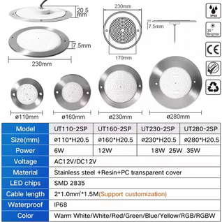 Smart RGB LED Pool Light – App-Controlled IP68 Underwater Lighting