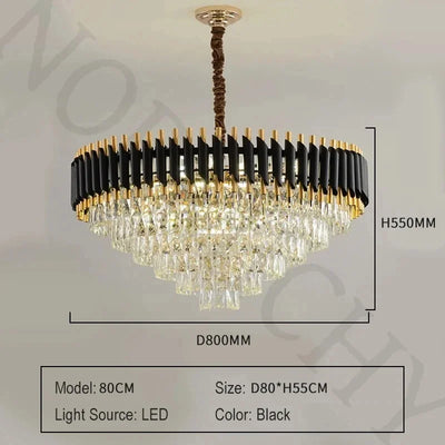 Luxury Modern Crystal Ceiling Chandelier E14 LED Pendant Lamp for Living Room Dining Room Bedroom Gold Black Home Decor Lighting
