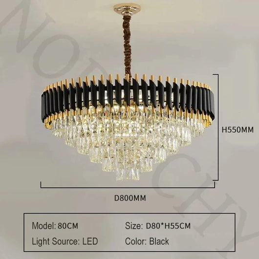 Luxury Modern Crystal Ceiling Chandelier E14 LED Pendant Lamp for Living Room Dining Room Bedroom Gold Black Home Decor Lighting